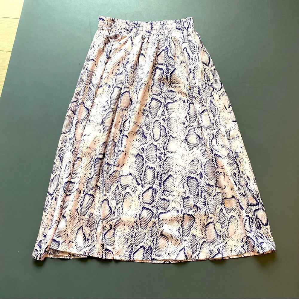 Python Flowy Midi Skirt
